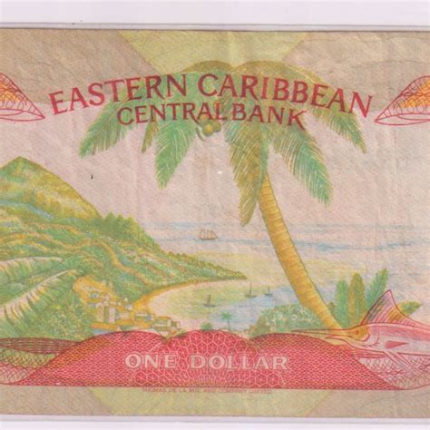 St. LUCIA , East Caribbean 1 dollar used currency note - KB Coins & Currencies