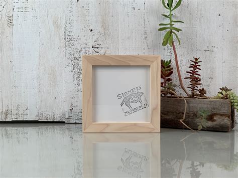 6x6 Picture Frame in Solid Natural Poplar Wood 1x1 Flat Style - IN STOCK - Same Day Shipping - 6 ...