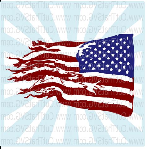 Tattered American Flag Vector at Vectorified.com | Collection of ...