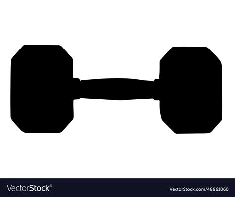 Dumbbell silhouette art Royalty Free Vector Image