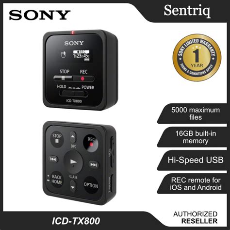 Sony ICD-TX800 Digital Voice Recorder with Remote (Original) from Sony ...