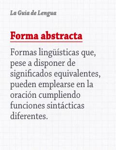 Forma abstracta | La guía de Lengua