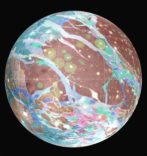 Geological Map of Ganymede, Sphericalized | Geological map, Geology, Astronomy