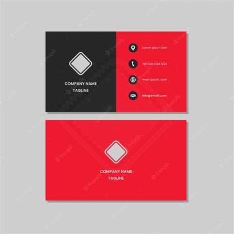 Premium Vector | Business card mockup template red