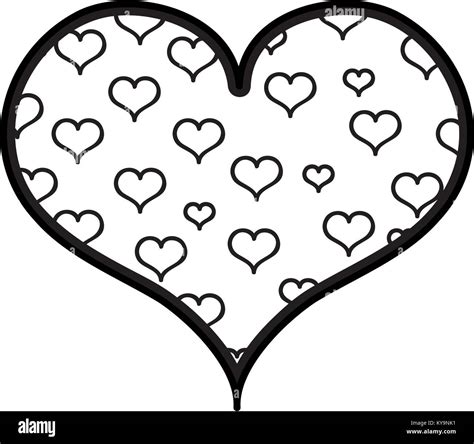 line hearts design inside big heart decoration Stock Vector Image & Art - Alamy