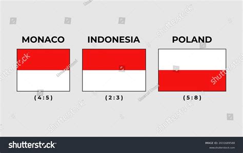 Difference Between Flag Indonesia Poland Monaco 库存矢量图（免版税）2031689588 | Shutterstock