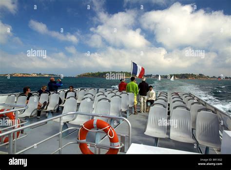 Ferry to the Ile De Brehat Island off the coast of Brittany in France ...