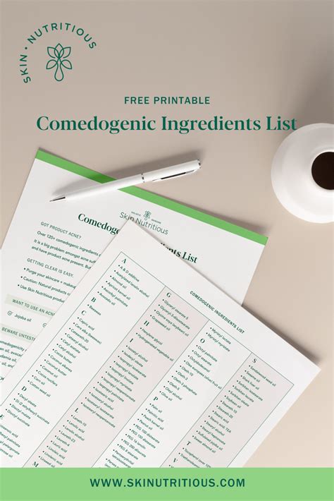 Comedogenic Ingredients • Official Skin Nutritious List