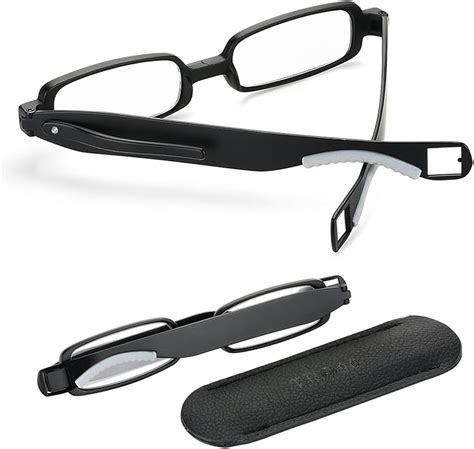 1.5 Reading Glasses Men Women Mini Slim Portable Folding Compact Thin 360° Rotating Pen Clip Fun ...