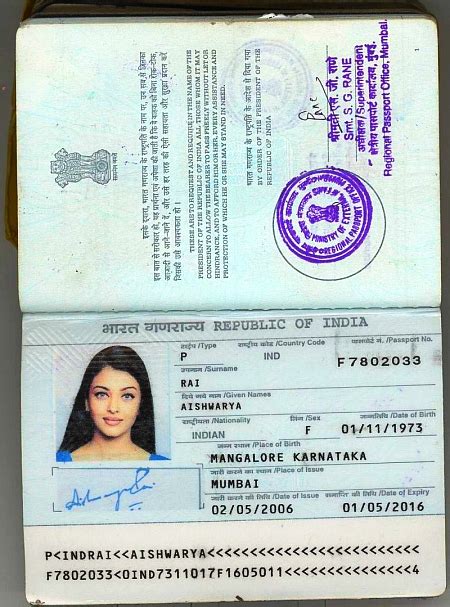 PRIVACY ROOM: aishwarya rai PASSPORT scan copy