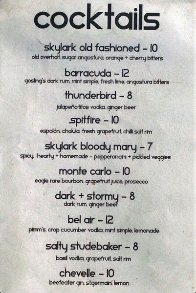 Skylark Menu, Menu for Skylark, South Slope, New York City - Urbanspoon ...