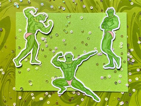 Buff Kermit the Frog Stickers Original Vinyl Sticker Water - Etsy