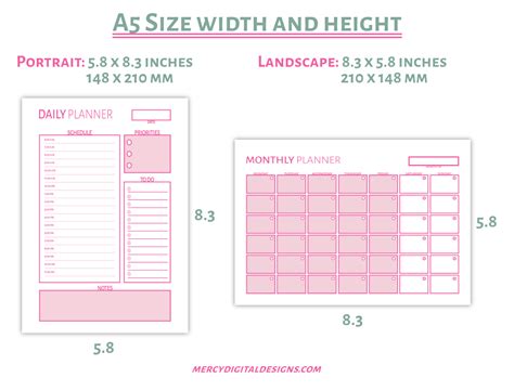 How to Print A5 Planner Inserts • Mercy Digital Designs