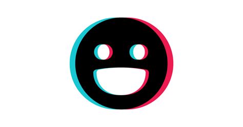 TikTok Smiling emoji smiley Black - Tik Tok Tiktok - Magnet | TeePublic