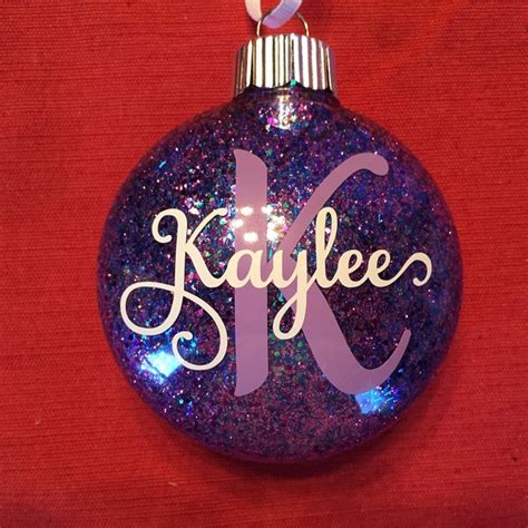 Glitter Personalized Ornaments - Etsy