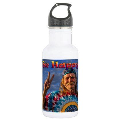 BE HAPPY WATER BOTTLE | Zazzle.com | Bottle, Water bottle, Bottles ...