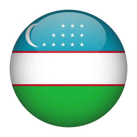 Uzbekistan 3D Rounded Flag with Transparent Background 15272158 PNG