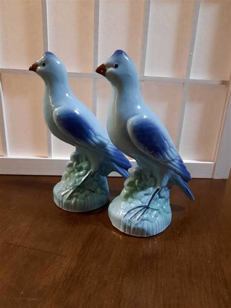 Vintage Antique Blue Bird Ceramic Figurine Made in Brazil Exotic ...