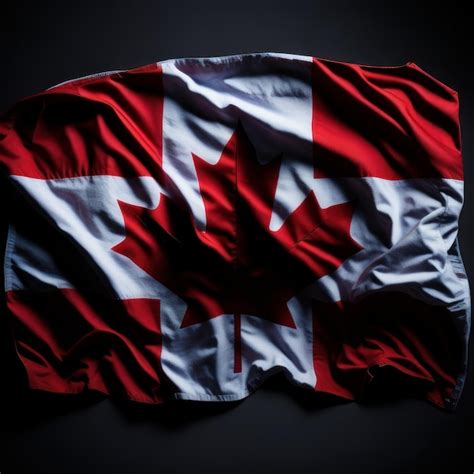 Premium AI Image | A red and white flag with a maple leaf on it.