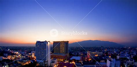 Chiang Mai sunset night view Royalty-Free Stock Image - Storyblocks