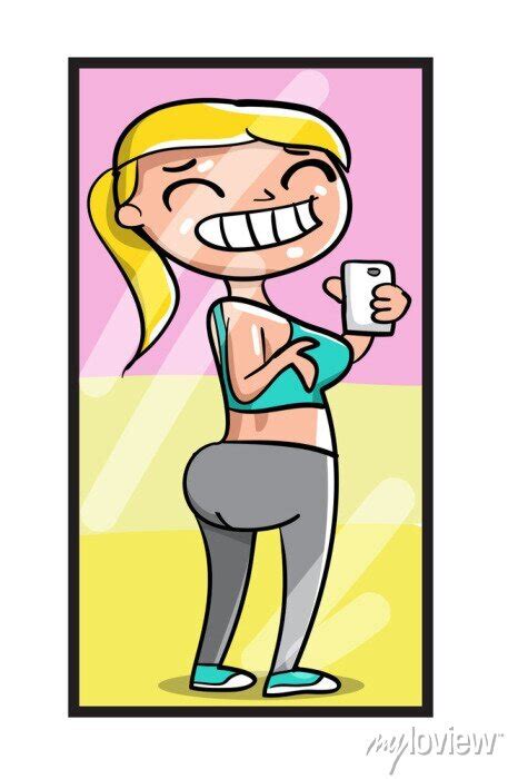 Girl taking a mirror selfie posters for the wall • posters strong, fat, diet | myloview.com