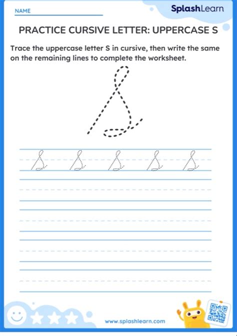 Cursive letter S worksheet - Worksheets Library