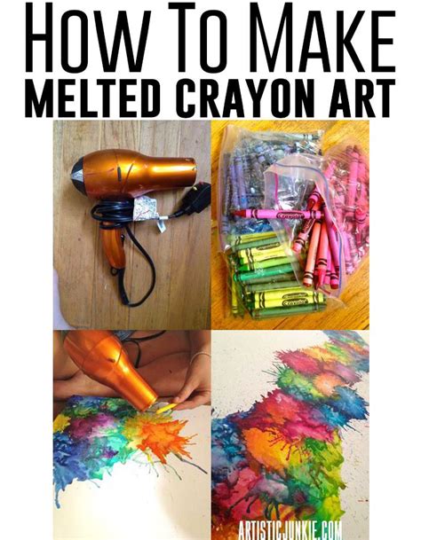 How to make melted crayon art on canvas! | Craft Ideas | Pinterest | Crayon art, Crayons and ...