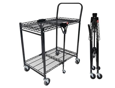 Small Folding Utility Cart with Wheels, Black | Bostitch Office