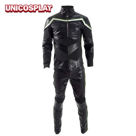 Superhero Hancock Cosplay Costume Zipper Jacket Pleather Pants T shirt Full Set-in Movie & TV ...