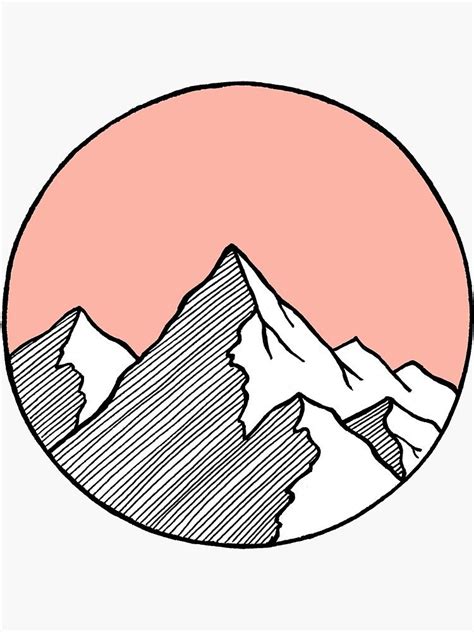 "Mountains Sketch" Sticker for Sale by smalltownnc | Vinyl art paint, Small canvas art, Vinyl ...