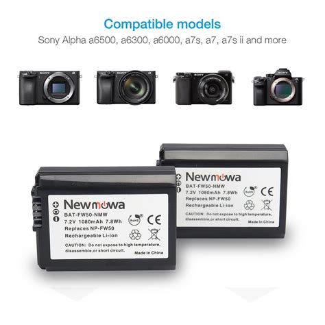 NP-FW50 Newmowa Replacment Battery (2 pack) and Dual USB Charger for Sony NP-FW50 and Sony Alpha ...