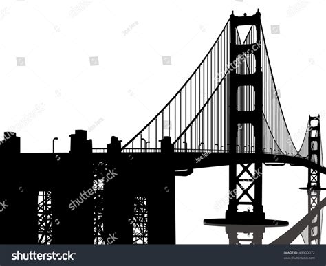 Golden Gate Bridge Silhouette Stock Vector Illustration 49900072 ...