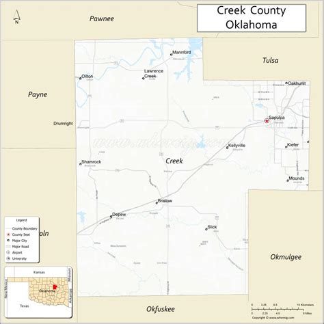 Map of Creek County, Oklahoma - Thong Thai Real