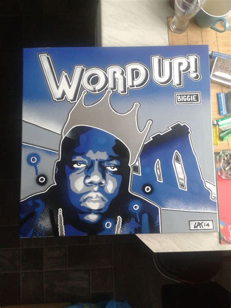 Biggie Smalls painting word up 24 by 24 inch canvas stencil | Biggie smalls painting, King ...