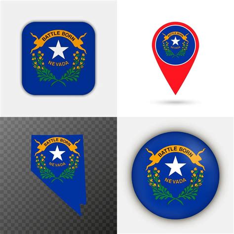 Set of Nevada state flag. Vector illustration. 15260495 Vector Art at Vecteezy