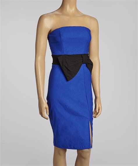 Cobalt & Black Bow Dress | Black bow dress, Dresses, Dress with bow