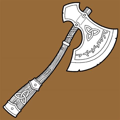 Viking axe foam crafting pattern and tutorial - Pretzl Cosplay
