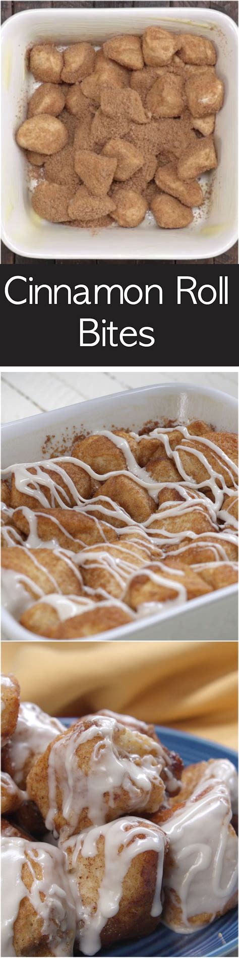 Easy Cinnamon Roll Bites made with Pillsbury Biscuits. Preps in minutes and tastes better than ...