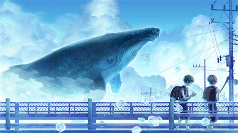 Anime Whale Blue HD wallpaper | anime | Wallpaper Better