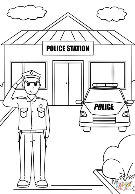 Police Station | Super Coloring Community Helpers Preschool Activities ...