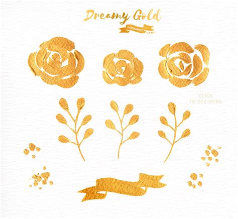 Gold Flower Clipart - Rose Gold Flower Clipart Transparent Transparent ...