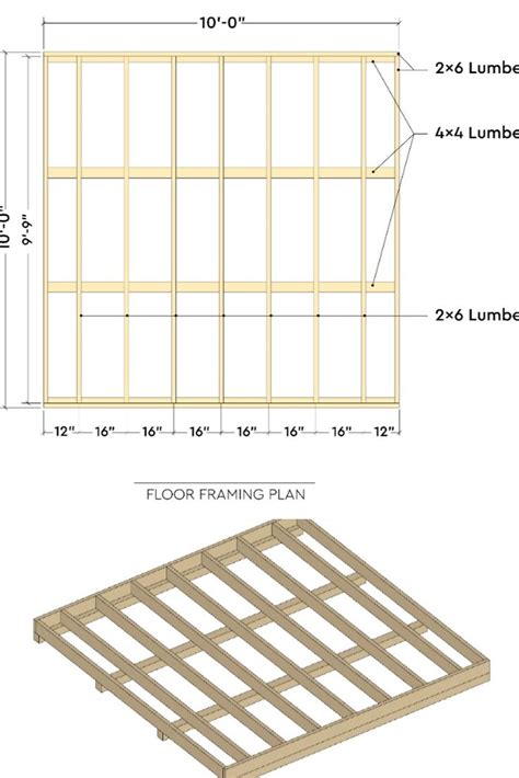 the floor framing plan for a shed with measurements and measurements to ...