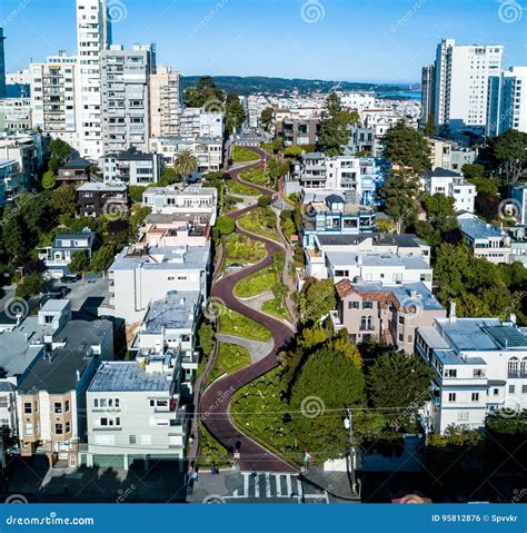 Aerial View of the Lombard Street in San Francisco Stock Photo - Image of view, iconic: 95812876