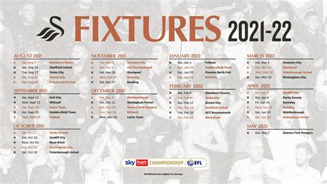 Swansea City's 2021-22 fixtures revealed | Swansea