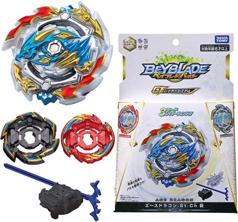 TAKARA TOMY Ace Dragon .St.Ch Beyblade Burst GT Starter w/ Launcher + Rock & Dragon Layers B-133 ...