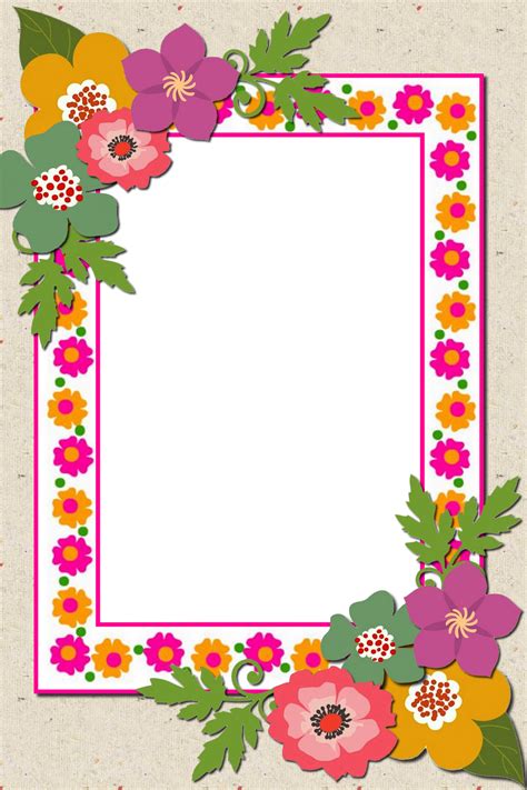 Decorative PNG frame | Colorful borders design, Floral border design, Page borders design