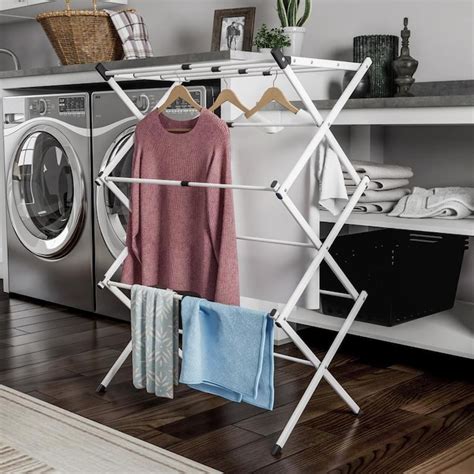 Hastings Home Clothes Drying Rack- 3 Tiered Expandable Free Standing Laundry Sorter with Rust ...