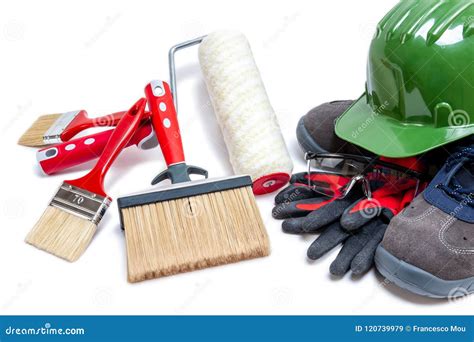 Professional House Painter, Tools and Work Equipment Stock Image - Image of apartment, decorate ...