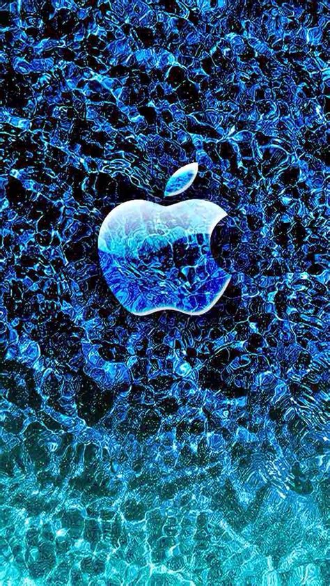 an apple logo is seen in this artistic photo taken from above the water's surface