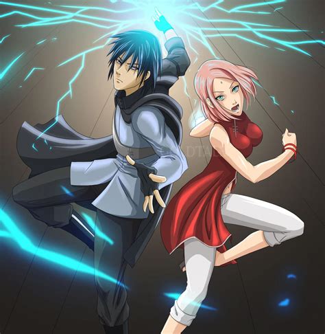 Sasuke and Sakura by goldtale on DeviantArt